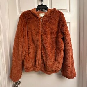 Daytrip Rust Orange Faux Fur Zip Hoodie